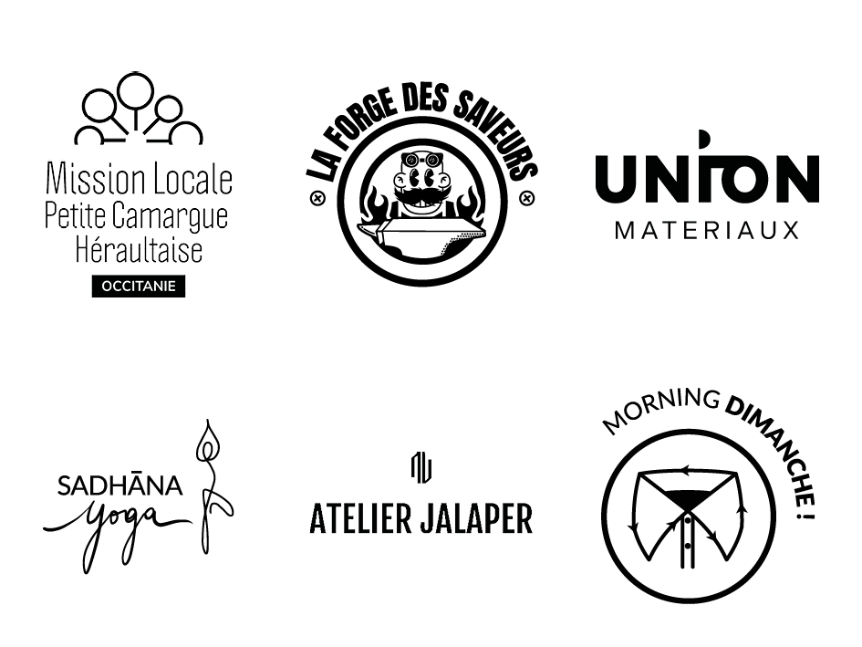 parmi les clients qui nous ont fait confiance : La Mission Locale Petite Camargue Héraultaise, La Foge des Saveurs, Union-Matériaux, Pharmacie Cap Goéland, Couple de coeur, L'Ormeau, Sadhana Yoga, Atelier Jalaper, Morning Dimanche, Accueil du Clermontais, Maison MaiMai, Hypnia